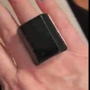 Black Onyx-like Adjustable Ring